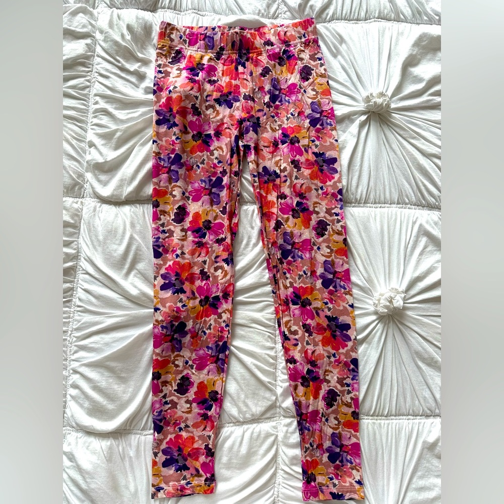 LoveShackFancy Floral Leggings in Mauve Sunset